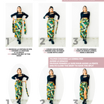 Gonna pareo sartoriale in cotone elasticizzato a fiori - taglia unica