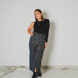 405 – Gonna Miri in Velluto, Denim e Tessuto Sari da Matrimonio blu  Sri Lanka – Tg 1