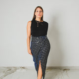 405 – Gonna Miri in Velluto, Denim e Tessuto Sari da Matrimonio blu  Sri Lanka – Tg 1