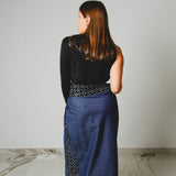 405 – Gonna Miri in Velluto, Denim e Tessuto Sari da Matrimonio blu  Sri Lanka – Tg 1