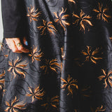 409 - CARMEN Skirt – Gonna lunga in Taffettà ricamato con paillettes nero - bronzo con maxi spacco TG 42/44