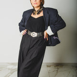 40 - Pantalone palazzo NICOLE  sartoriale in lana grigia gessata