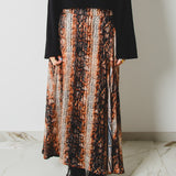 411 - CARMEN Skirt – Gonna lunga in chiffon animalier con lurex e sottogonna con maxi spacco TG 42/44
