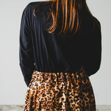 412 - CARMEN Skirt – Gonna Carmen animalier con strass e spacco laterale – Tg 42/46 regolabile