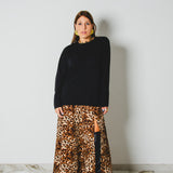 412 - CARMEN Skirt – Gonna Carmen animalier con strass e spacco laterale – Tg 42/46 regolabile