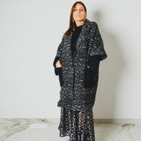 416 - CARMEN Skirt – Gonna Carmen animalier in pizzo e lurex animalier argento e spacco laterale – Tg 42/46 regolabile