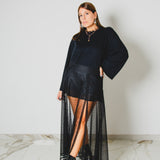 417 - CARMEN Skirt – Gonna Carmen in tulle con pois spacco laterale – Tg 40-42-44 regolabile
