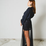 417 - CARMEN Skirt – Gonna Carmen in tulle con pois spacco laterale – Tg 40-42-44 regolabile