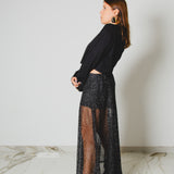 418 - CARMEN Skirt – Gonna Carmen a rete in lurex con spacco laterale – Tg 44 regolabile