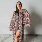 41 Kimono gioiello GUSTAVO sartoriale con frange di paillettes rosa