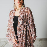 41 Kimono gioiello GUSTAVO sartoriale con frange di paillettes rosa