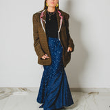 425 - Gonna Patty | Lunga con balza asimmetrica a ruota in jeans used  TG regolabile 42-48