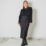 428 – ALMA SKIRT | Gonna gessata con spacco | Taglia 40–42