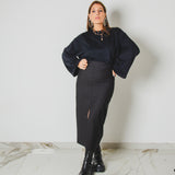 428 – ALMA SKIRT | Gonna gessata con spacco | Taglia 40–42