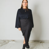 428 – ALMA SKIRT | Gonna gessata con spacco | Taglia 40–42