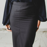 428 – ALMA SKIRT | Gonna gessata con spacco | Taglia 40–42