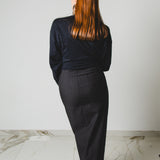 428 – ALMA SKIRT | Gonna gessata con spacco | Taglia 40–42