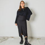 428 – ALMA SKIRT | Gonna gessata con spacco | Taglia 40–42