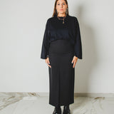 429 – ALMA SKIRT | Gonna lunga nera in lana | Taglia 40–42