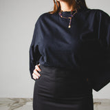 429 – ALMA SKIRT | Gonna lunga nera in lana | Taglia 40–42