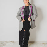 432 – ALMA SKIRT | Gonna nera in lana con spacco e cimosa a vista | Taglia 42