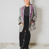 432 – ALMA SKIRT | Gonna nera in lana con spacco e cimosa a vista | Taglia 42