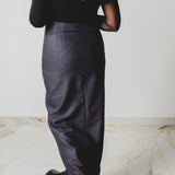 435 – ALMA SKIRT | Gonna lunga grigio antracite in viscosa con spacco | Taglia 40–42