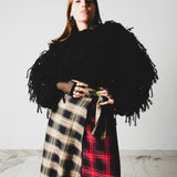 441 – MARI SKIRT | Gonna lunga a portafoglio tartan bicolore in lana con cintura regolabile | Fino alla taglia 48