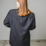 400 ARMANI double-breasted grey jacket with silver rhinestones in pure lightweight virgin wool with rhinestone illustration and colours - Size 50