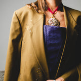400 ARMANI double-breasted grey jacket with silver rhinestones in pure lightweight virgin wool with rhinestone illustration and colours - Size 50