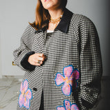 400 ARMANI double-breasted grey jacket with silver rhinestones in pure lightweight virgin wool with rhinestone illustration and colours - Size 50