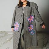 400 ARMANI double-breasted grey jacket with silver rhinestones in pure lightweight virgin wool with rhinestone illustration and colours - Size 50