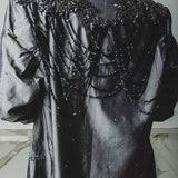 400 ARMANI double-breasted grey jacket with silver rhinestones in pure lightweight virgin wool with rhinestone illustration and colours - Size 50