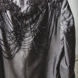 400 ARMANI double-breasted grey jacket with silver rhinestones in pure lightweight virgin wool with rhinestone illustration and colours - Size 50