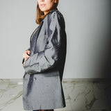 400 ARMANI double-breasted grey jacket with silver rhinestones in pure lightweight virgin wool with rhinestone illustration and colours - Size 50