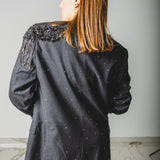 400 ARMANI double-breasted grey jacket with silver rhinestones in pure lightweight virgin wool with rhinestone illustration and colours - Size 50
