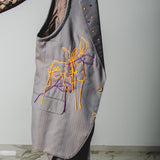 400 ARMANI double-breasted grey jacket with silver rhinestones in pure lightweight virgin wool with rhinestone illustration and colours - Size 50