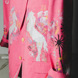 400 ARMANI double-breasted grey jacket with silver rhinestones in pure lightweight virgin wool with rhinestone illustration and colours - Size 50