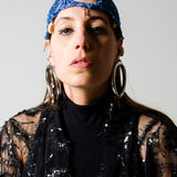 4 - Cuffia Estiva Crochet Blu con Charm -Marea