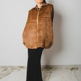 GILET IN ALPACA CON COLLETTO - REVERSIBILE IN JAQUARD ROSA