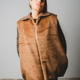 GILET IN ALPACA CON COLLETTO - REVERSIBILE IN JAQUARD ROSA