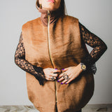 GILET IN ALPACA CON COLLETTO - REVERSIBILE IN JAQUARD ROSA