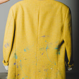 500 Giacca senape Kenzo Tg 50 in pura lana con schizzi di colore