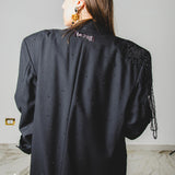 400 ARMANI double-breasted grey jacket with silver rhinestones in pure lightweight virgin wool with rhinestone illustration and colours - Size 50