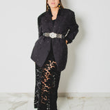 400 ARMANI double-breasted grey jacket with silver rhinestones in pure lightweight virgin wool with rhinestone illustration and colours - Size 50