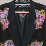 400 ARMANI double-breasted grey jacket with silver rhinestones in pure lightweight virgin wool with rhinestone illustration and colours - Size 50