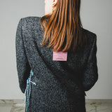 551 Giacca grigia in lana spessa con ricami e laccini tg 48