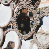 400 ARMANI double-breasted grey jacket with silver rhinestones in pure lightweight virgin wool with rhinestone illustration and colours - Size 50