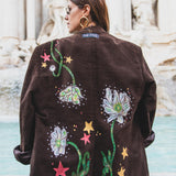 400 ARMANI double-breasted grey jacket with silver rhinestones in pure lightweight virgin wool with rhinestone illustration and colours - Size 50