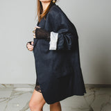 569 Giacca grigia in lana con ricamo di viso a mano Tg 56/58